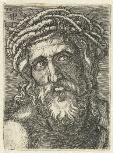 Hoofd van Christus met doornenkroon by Unknown, print, 1520