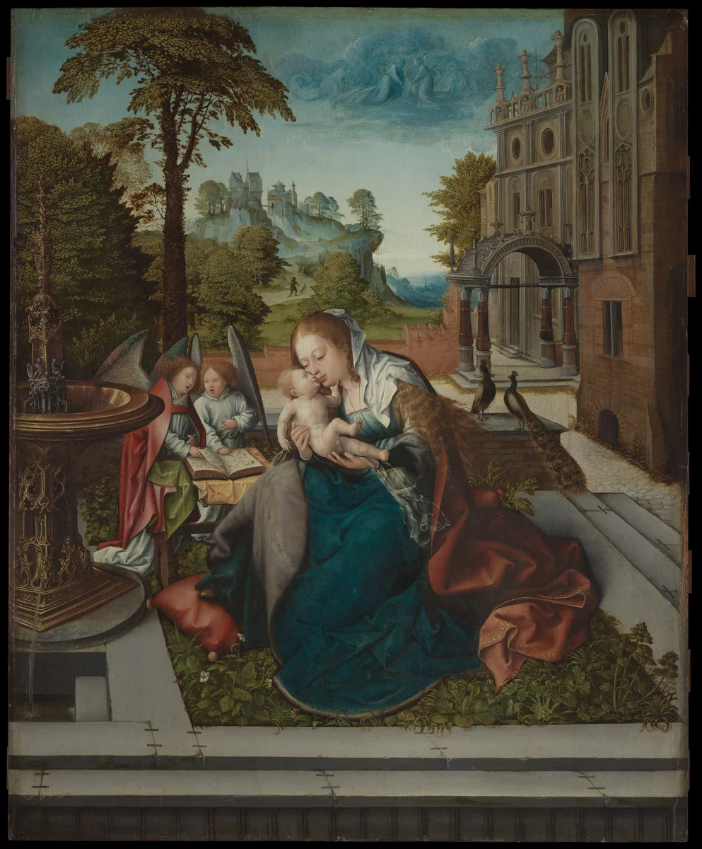 Virgin and Child with Angels by Bernard van Orley, painting, 1513-1523