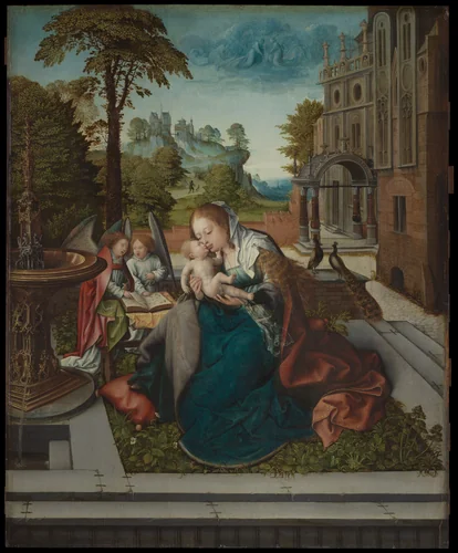 Virgin and Child with Angels by Bernard van Orley, painting, 1513-1523