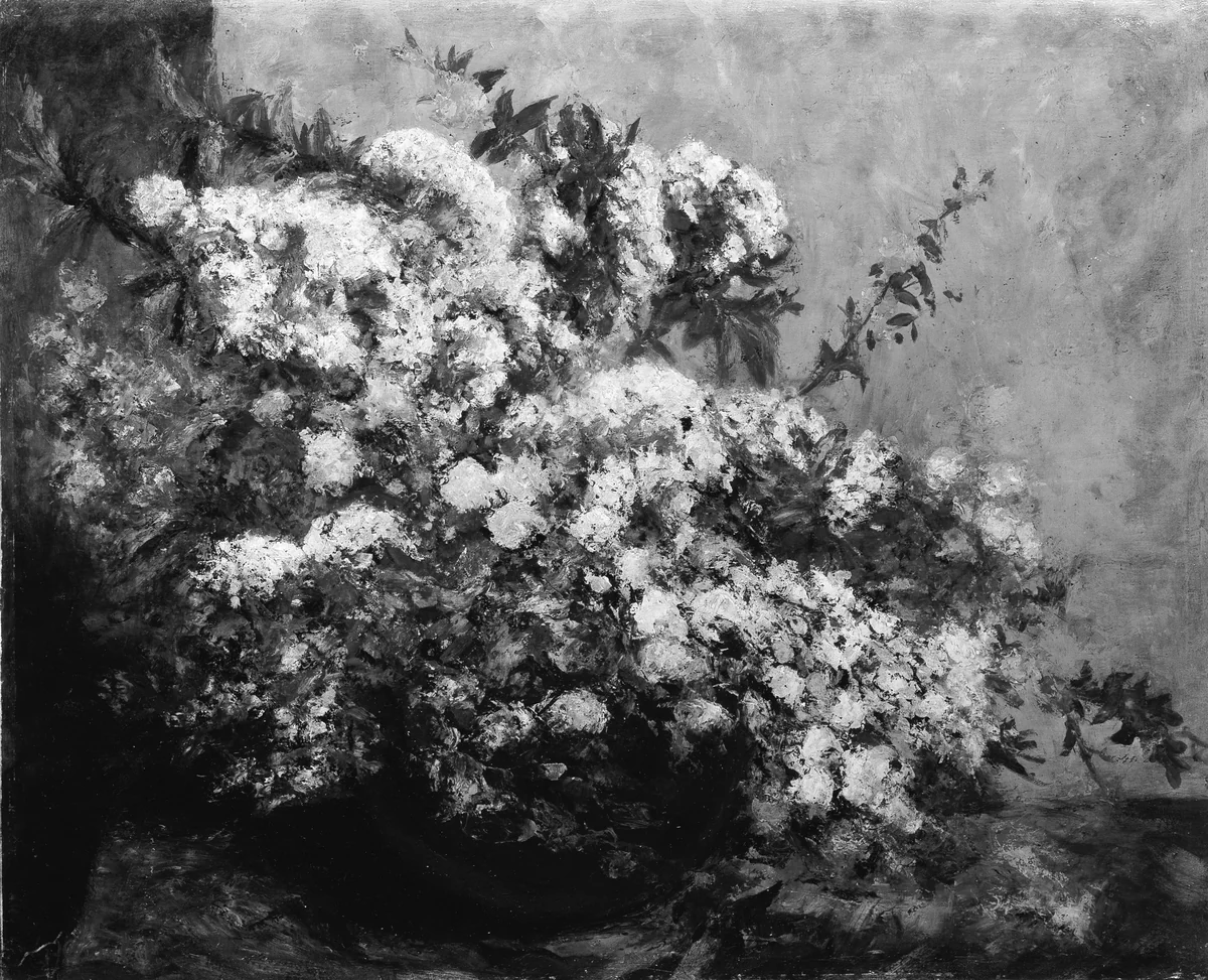 Spring Flowers by Gustave Courbet, painting, 1855-1860
