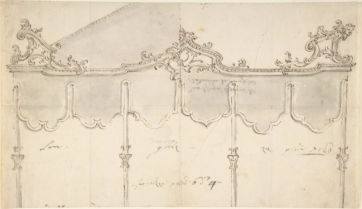 Cartouche due disegno differenti da Baldachino da Processioni by anonymous, drawing, 1700-1800