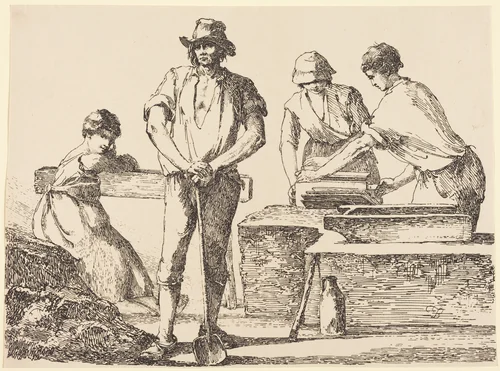 Tilemakers by Thomas Barker, print, 1803