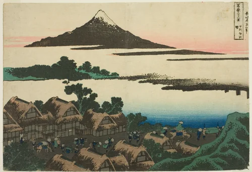 Dawn at Isawa in Kai Province (Koshu Isawa no akatsuki), from the series "Thirty-six Views of Mount Fuji (Fugaku sanjurokkei)" by Katsushika Hokusai (葛飾 北斎), print, 1825-1838