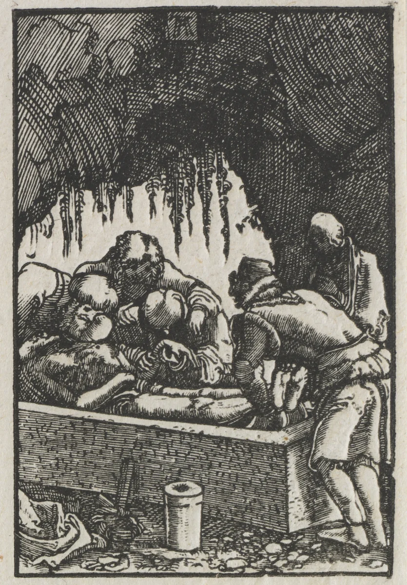 The Fall and Redemption of Man: Burial of Christ by Albrecht Altdorfer, print, 1510-1520