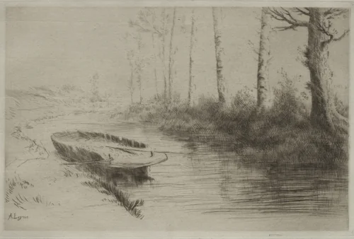 Le Canal: Effet du matin by Alphonse Legros, print, 1857-1911