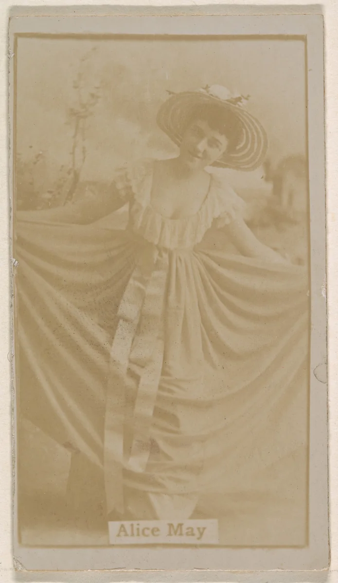 Alice May, from the Actresses series (N245) issued by Kinney Brothers to promote Sweet Caporal Cigarettes by Kinney Brothers Tobacco Company, photograph, 1890