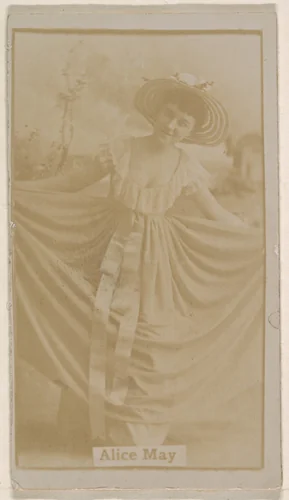 Alice May, from the Actresses series (N245) issued by Kinney Brothers to promote Sweet Caporal Cigarettes by Kinney Brothers Tobacco Company, photograph, 1890