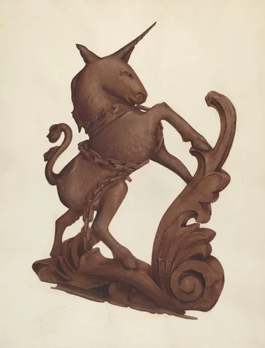 Unicorn by Alice Stearns, index of american design, 1937