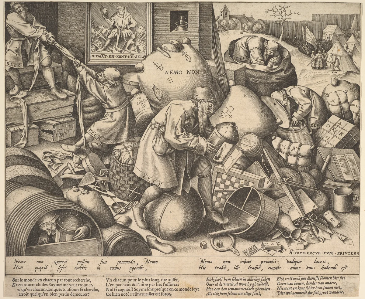 Everyman by Pieter van der Heyden, print, 1553-1563
