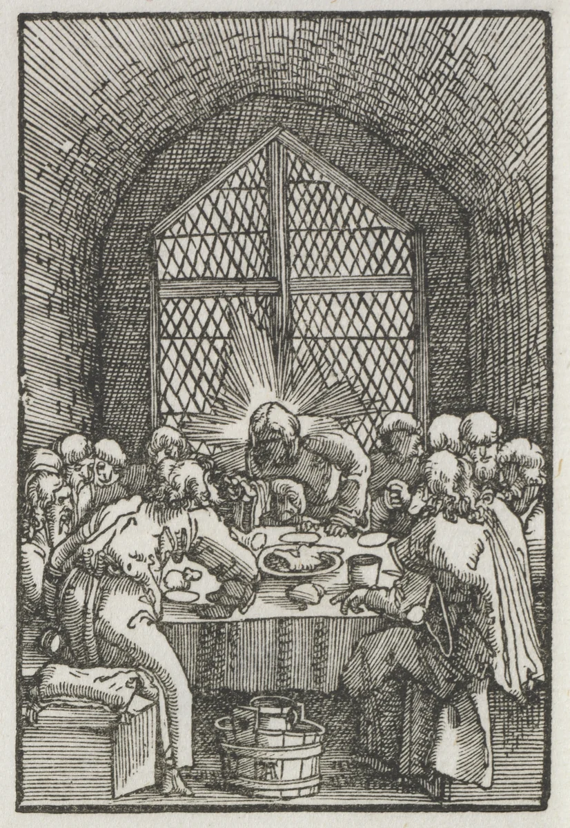 The Fall and Redemption of Man: The Last Supper by Albrecht Altdorfer, print, 1510-1520