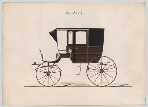 Design for 6 seat Rockaway, no. 3519 by Brewster & Co., drawing, 1879
