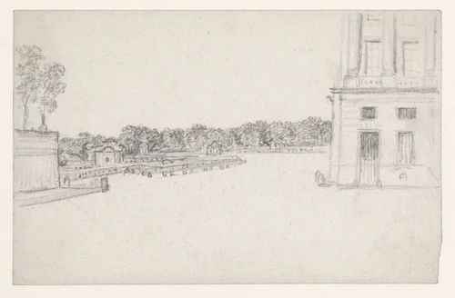 Place de la Concorde by Georges Michel, drawing, 1773-1843