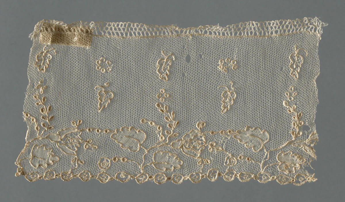 Fragment (Border) by France, textile, 1850-1900