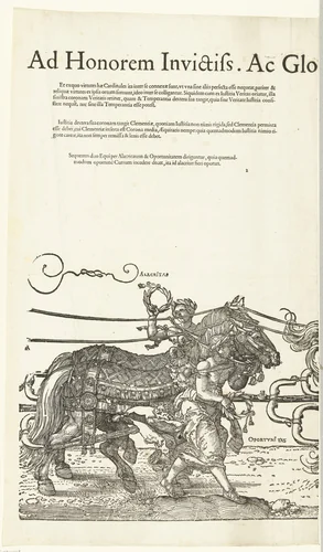 Triomfwagen van keizer Maximiliaan I by Hans Guldenmund, print, 1527-1529