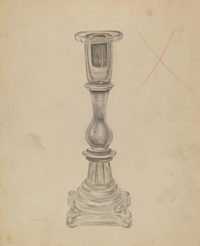 Candlestick by Gertrude Lemberg, index of american design, 1935-1942