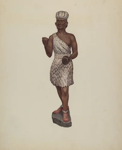 Cigar Store Indian by Jane Iverson, index of american design, 1938