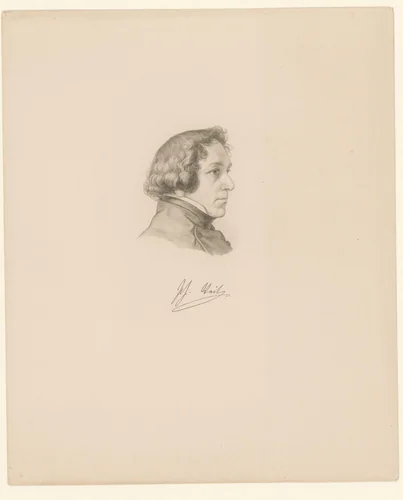 Portret van Philipp Veit by Eugen Schaeffer, print, 1812-1871