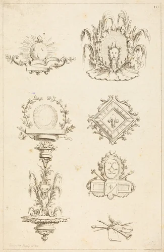 Designs for Tail-Pieces: pl. 10 by Gabriel Huquier, print, 1730