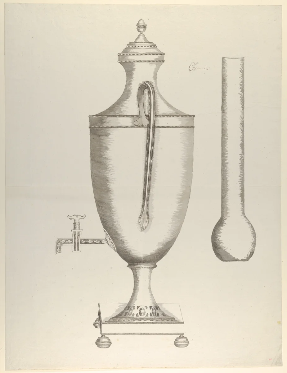 Design for a Coffee Urn by anonymous, drawing, 1765-1795