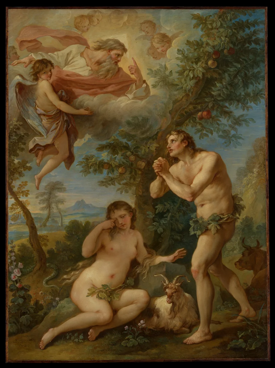 The Rebuke of Adam and Eve by Charles Joseph Natoire, painting, 1740
