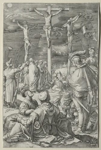 The Passion: Christ of the Cross between the Two Thieves by Hendrick Goltzius, print, 1591-1603