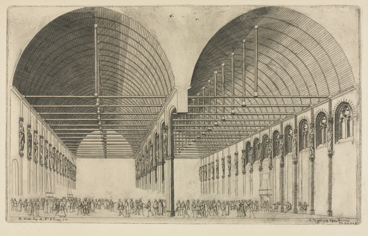 The Antechamber of the Palace of Justice, Paris by Charles Meryon, print, 1855