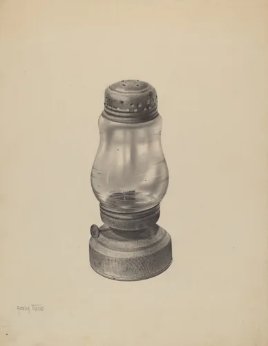 Kerosene Lantern by Amelia Tuccio, index of american design, 1939