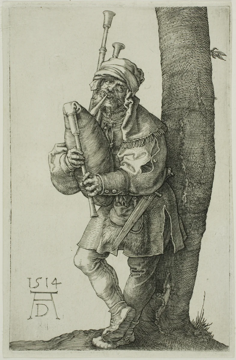 The Bag-Piper by Albrecht Dürer, print, 1514