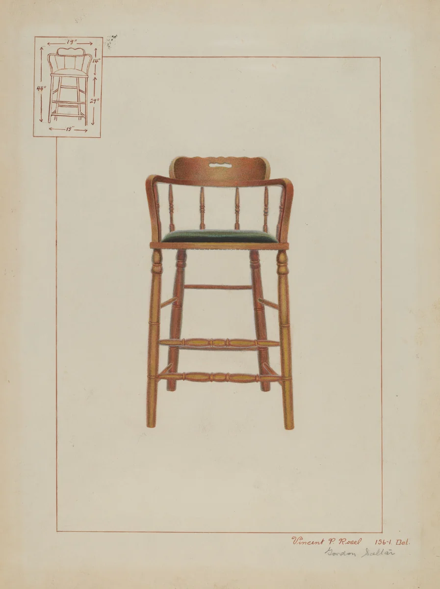 Billiard Chair by Vincent P. Rosel; Gordon Saltar, index of american design, 1937