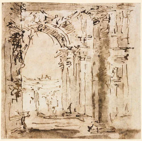 Sketch of the Labyrinth of the Villa Pisani by Francesco Guardi, drawing, 1773-1778