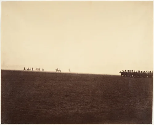 [Cavalry Maneuvers, Camp de Châlons] by Gustave Le Gray, photograph, 1857