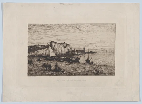 The Old Castle of Collioure by Adolphe Appian, print, 1878