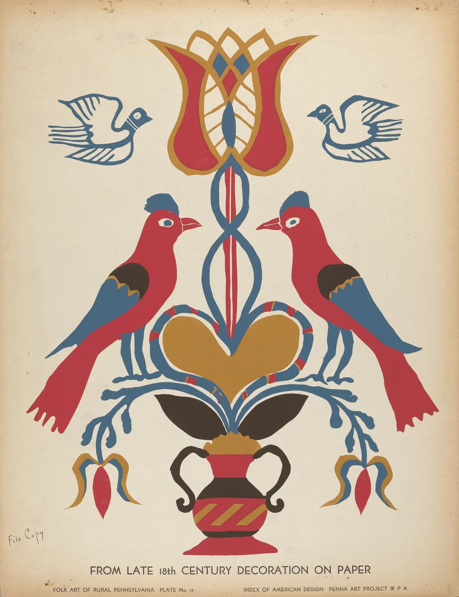 Plate 15: From the Portfolio "Folk Art of Rural Pennsylvania" by American 20th Century, index of american design, 1939