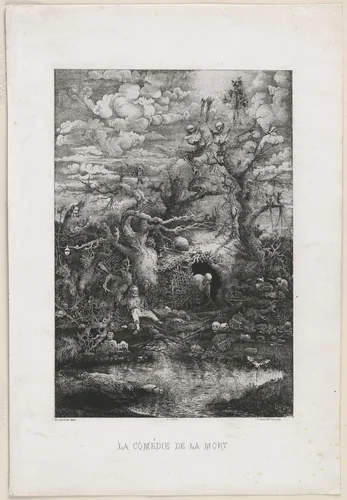 The Comedy of Death by Rodolphe Bresdin, print, 1854