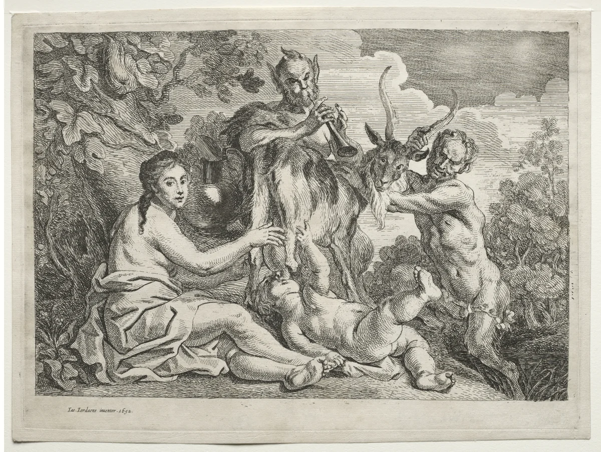 Jupiter Nourished by the Goat Almathea by Jacob Jordaens, print, 1652