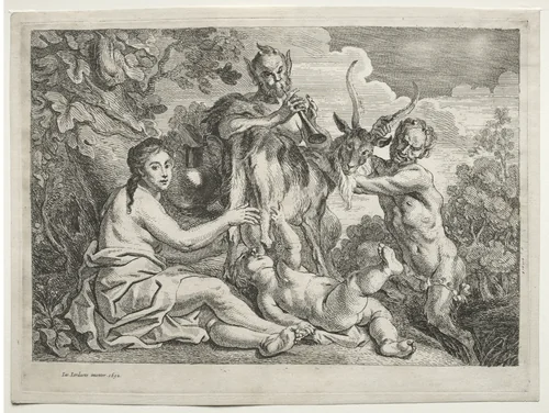 Jupiter Nourished by the Goat Almathea by Jacob Jordaens, print, 1652