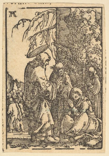 Christ Taking Leave of His Mother, from "The Fall and Salvation of Mankind Through the Life and Passion of Christ" by Albrecht Altdorfer, print, 1508-1518