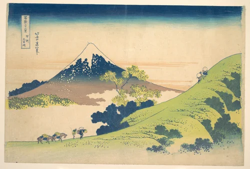The Inume Pass in Kai Province (Kōshū Inume tōge), from the series Thirty-six Views of Mount Fuji (Fugaku sanjūrokkei) by Katsushika Hokusai (葛飾 北斎), print, 1820-1842
