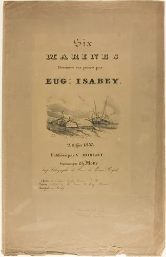 Portfolio Cover, for Six Marines by Eugène Isabey, print, 1833