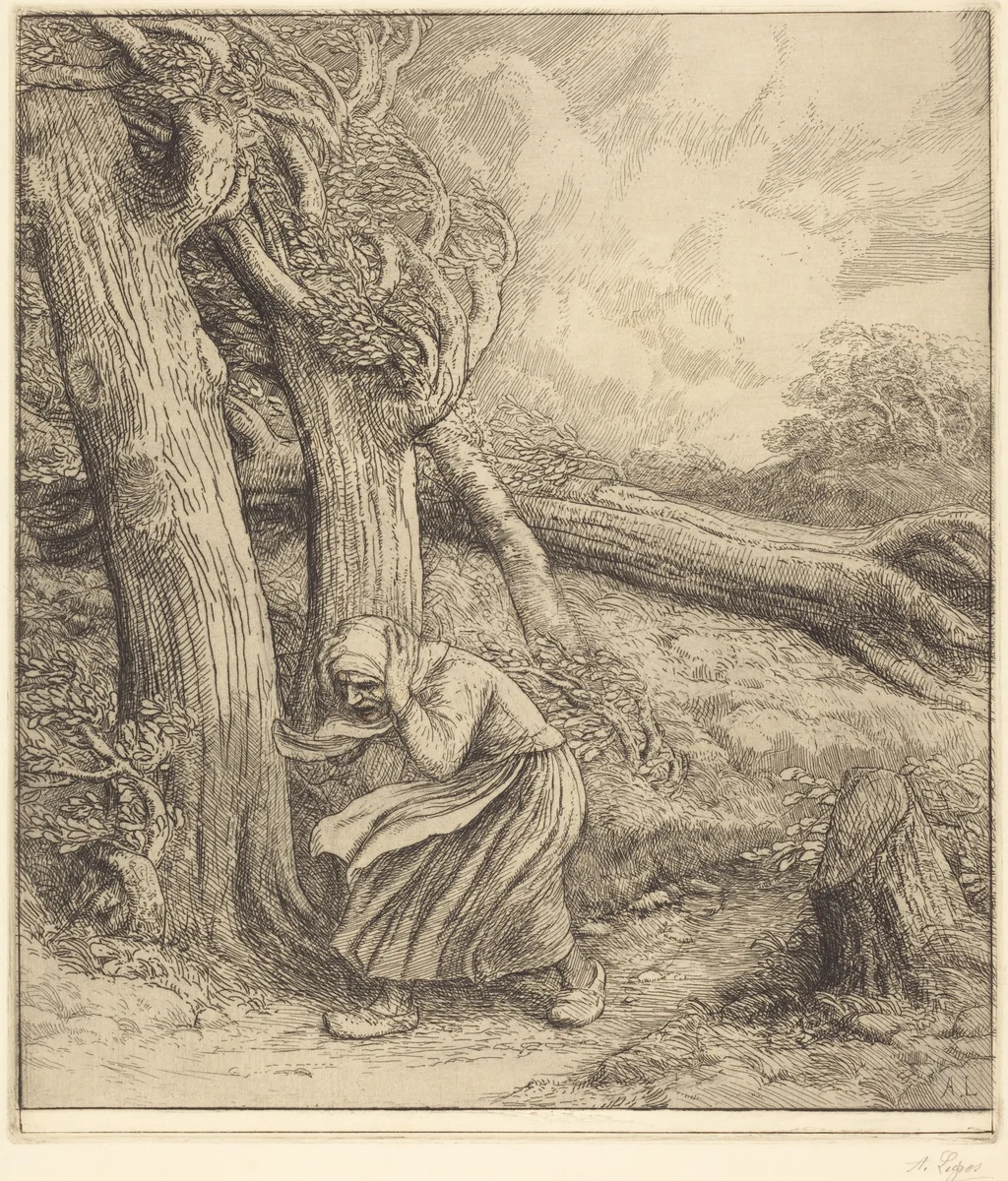 Hurricane (L'ouragan) by Alphonse Legros, print, 1837-1911