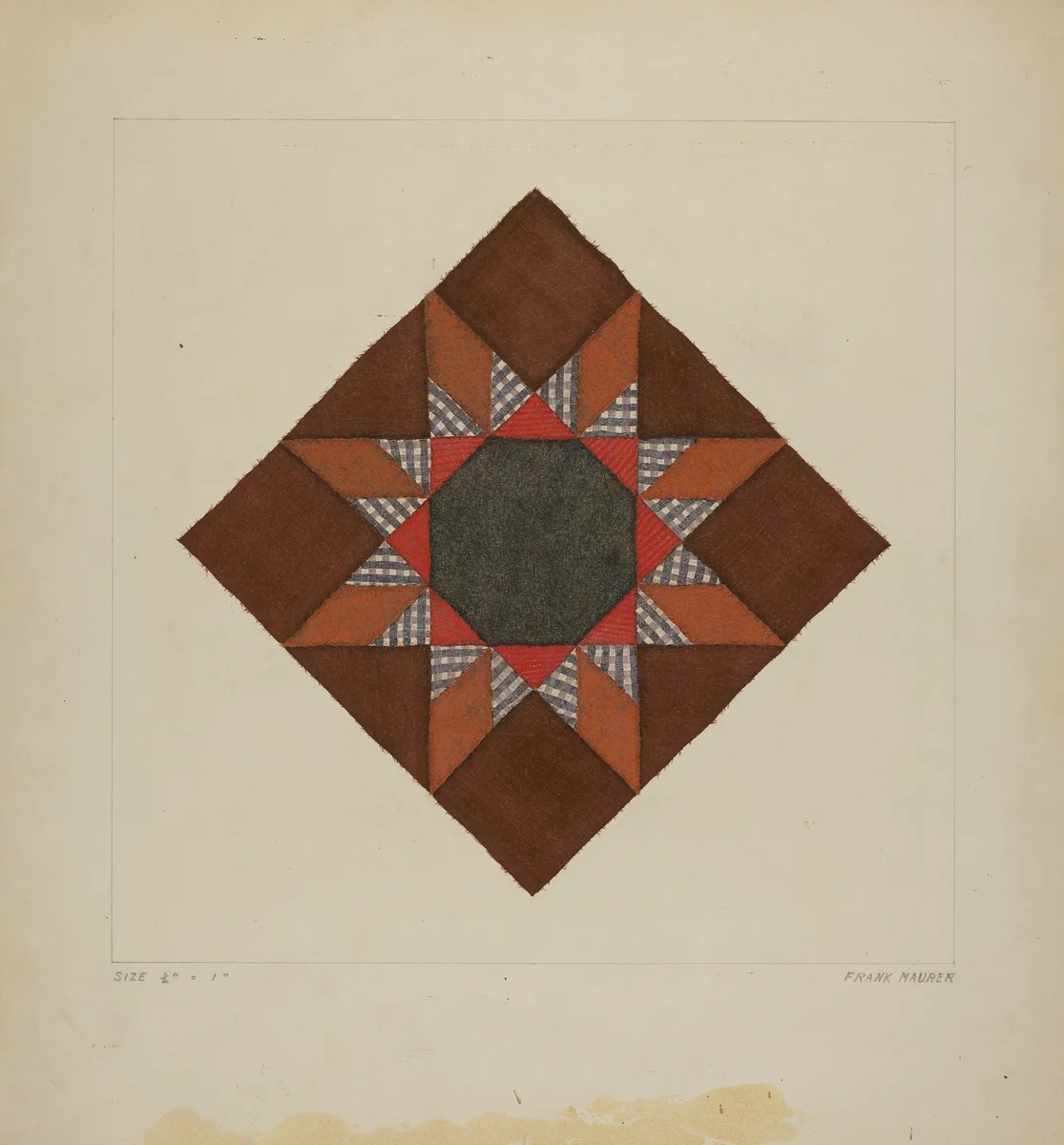 Quilt Block by Frank Maurer, index of american design, 1935-1942