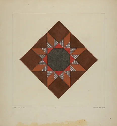 Quilt Block by Frank Maurer, index of american design, 1935-1942