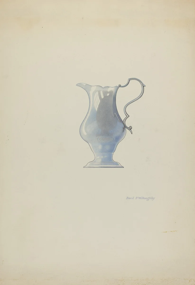 Silver Pitcher by David P Willoughby, index of american design, 1937