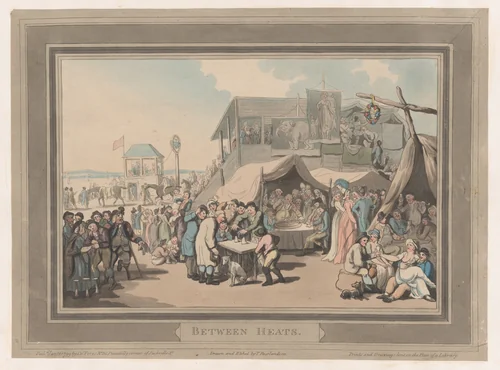 Between Heats [The Course] by Thomas Rowlandson, print, 1799