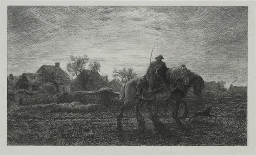 The Morning by Charles-Émile Jacque, print, 1864