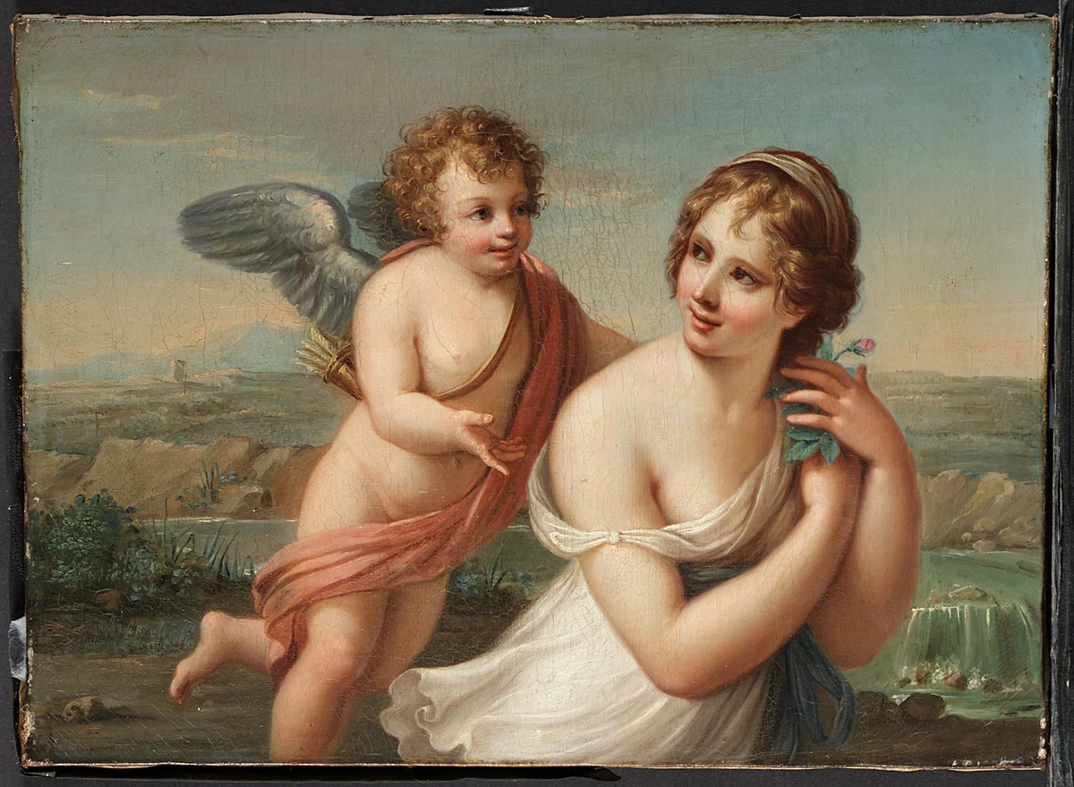The Temptation of Eros by Angelica Kauffmann, artwork, 1750-1775