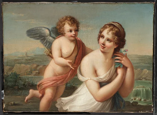 The Temptation of Eros by Angelica Kauffmann, artwork, 1750-1775