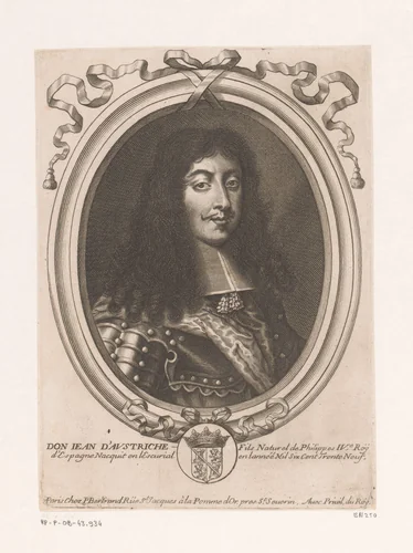 Portret van Don Juan van Oostenrijk by Nicolas de Larmessin, print, 1642-1678