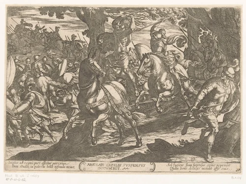 Absalom door Joab gedood by Antonio Tempesta, print, 1613
