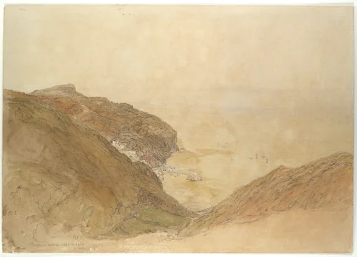 View of Clovelly, Devon by Samuel Palmer, drawing, 1843-1854